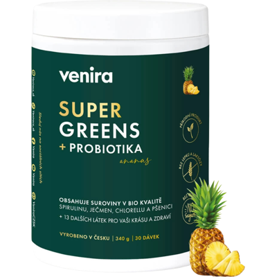 VENIRA Super Greens+probiotika ananas 340 g VENIRA Super Greens+probiotika ananas 340 g