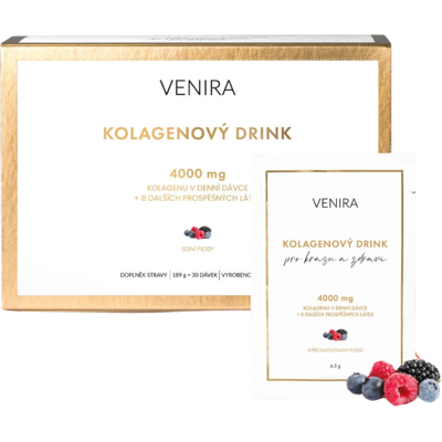 VENIRA kolagénový drink pre vlasy, nechty a pleť lesné plody 30 x 6.3 g VENIRA kolagénový drink pre vlasy, nechty a pleť lesné plody 30 x 6.3 g