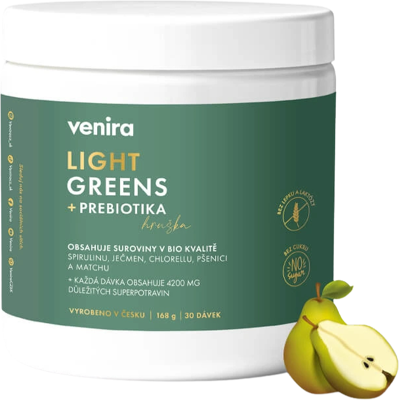 VENIRA Light greens+prebiotika hruška 168 g VENIRA Light greens+prebiotika hruška 168 g