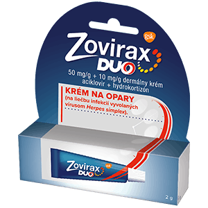 ZOVIRAX Duo krém pri liečbe oparov na pere s aciklovirom a hydrocortisonom 2 g ZOVIRAX Duo krém pri liečbe oparov na pere s aciklovirom a hydrocortisonom 2 g