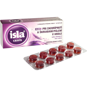 ISLA Cassis plus vitamín C pastilky 30 ks ISLA Cassis plus vitamín C pastilky 30 ks