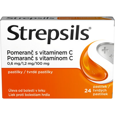 STREPSILS Pomaranč s Vitamínom C 24 pastiliek STREPSILS Pomaranč s Vitamínom C 24 pastiliek