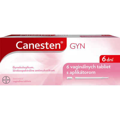 CANESTEN GYN 6 dní 100 mg, 6 tabliet CANESTEN GYN 6 dní 100 mg, 6 tabliet