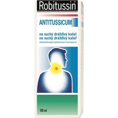 ROBITUSSIN Antitussicum sirup na suchý dráždivý kašeľ 100 ml ROBITUSSIN Antitussicum sirup na suchý dráždivý kašeľ 100 ml