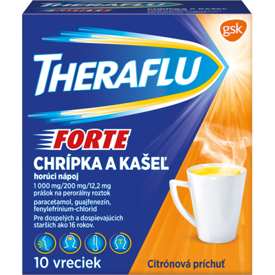 THERAFLU Chrípka a kašel, horúci nápoj, 1000mg paracetomolu, 10 kusov THERAFLU Chrípka a kašel, horúci nápoj, 1000mg paracetomolu, 10 kusov