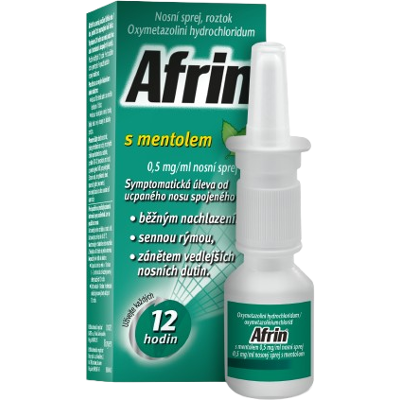AFRIN 0,5 mg/ml nosový sprej s mentolom 15 ml AFRIN 0,5 mg/ml nosový sprej s mentolom 15 ml