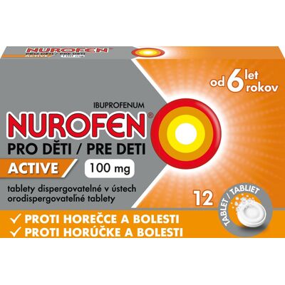 NUROFEN pre deti Active tablety 100 mg 1 x 12 tabliet NUROFEN pre deti Active tablety 100 mg 1 x 12 tabliet