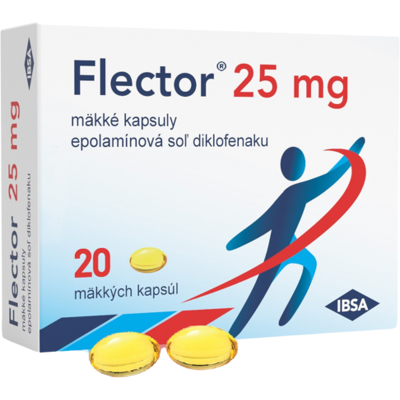 FLECTOR 25 mg 20 mäkkých kapsúl FLECTOR 25 mg 20 mäkkých kapsúl