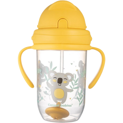 CANPOL BABIES Exotic Animals nevylievací hrnček so slamkou a závažím žltý 270 ml CANPOL BABIES Exotic Animals nevylievací hrnček so slamkou a závažím žltý 270 ml