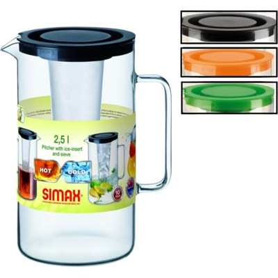 SIMAX Sklenený džbán s vložkou a sitkom, čierny 2.5 l SIMAX Sklenený džbán s vložkou a sitkom, čierny 2.5 l