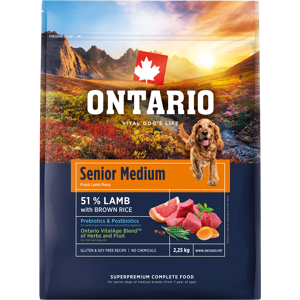 ONTARIO Krmivo Senior Medium Lamb & Brown Rice 2.25 kg ONTARIO Krmivo Senior Medium Lamb & Brown Rice 2.25 kg