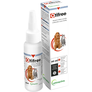 OTIFREE Čistenie vonkajšieho ušného kanála pes/mačka 60 ml OTIFREE Čistenie vonkajšieho ušného kanála pes/mačka 60 ml