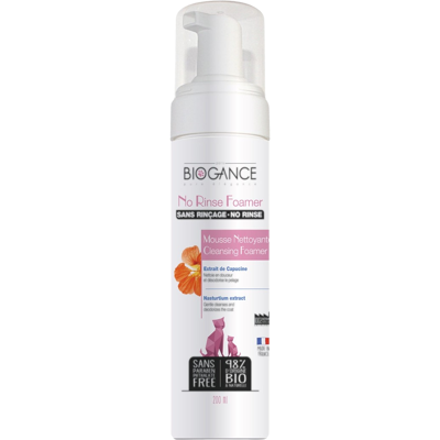 BIOGANCE No rinse foamer cat, Penový šampón pre mačky 200 ml BIOGANCE No rinse foamer cat, Penový šampón pre mačky 200 ml