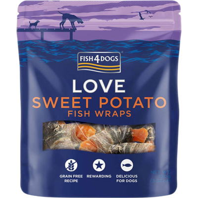 FISH4DOGS Pamlsky pre psov rybie závitky s batátom 100 g FISH4DOGS Pamlsky pre psov rybie závitky s batátom 100 g
