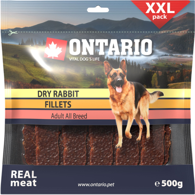 ONTARIO Pochúťka sušené králičie plátky 500 g ONTARIO Pochúťka sušené králičie plátky 500 g