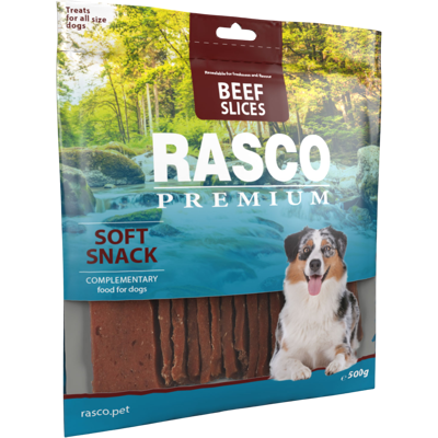 RASCO Pochúťka Premium z hovädzích plátkov 500 g RASCO Pochúťka Premium z hovädzích plátkov 500 g