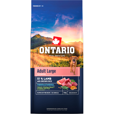 ONTARIO Krmivo Adult Large Lamb & Brown Rice 12 kg ONTARIO Krmivo Adult Large Lamb & Brown Rice 12 kg