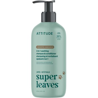 ATTITUDE Super Leaves Pets 2v1 šampón a kondicionér pre domácich miláčikov - upokojujúci s ovsom 473 ml ATTITUDE Super Leaves Pets 2v1 šampón a kondicionér pre domácich miláčikov - upokojujúci s ovsom 473 ml