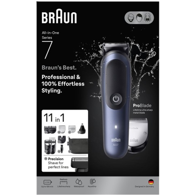 BRAUN Súprava pre starostlivosť o telo All-in-One Series 7, AIO7540, modrá BRAUN Súprava pre starostlivosť o telo All-in-One Series 7, AIO7540, modrá
