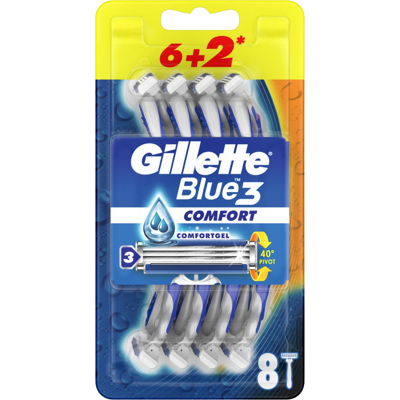 GILLETTE Blue3 Comfort Jednorázový holiaci strojček 8 ks GILLETTE Blue3 Comfort Jednorázový holiaci strojček 8 ks
