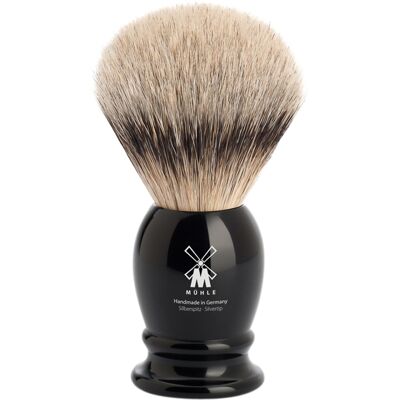 MÜHLE Stredná štetka na holenie Classic z jazvečích štetín (silvertip badger, čierna živica) MÜHLE Stredná štetka na holenie Classic z jazvečích štetín (silvertip badger, čierna živica)