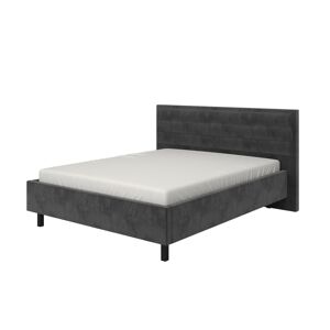 FI Manželská posteľ 160x200cm corey - tm. sivá/čierne nohy