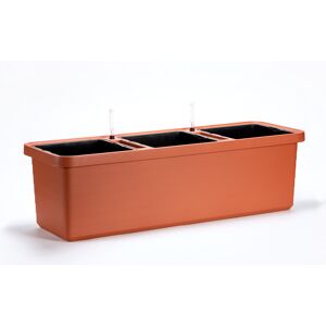 Plastia Samozavlažovací veľkoobjemový truhlík Berberis TRIO terakota 117 cm Plastia Samozavlažovací veľkoobjemový truhlík Berberis TRIO terakota 117 cm
