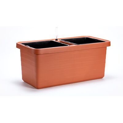 Plastia Samozavlažovací veľkoobjemový truhlík Berberis DUO terakota 80 cm Plastia Samozavlažovací veľkoobjemový truhlík Berberis DUO terakota 80 cm