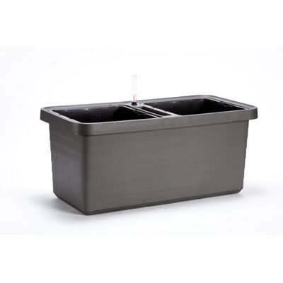 Plastia Samozavlažovací veľkoobjemový truhlík Berberis DUO antracit 80 cm Plastia Samozavlažovací veľkoobjemový truhlík Berberis DUO antracit 80 cm