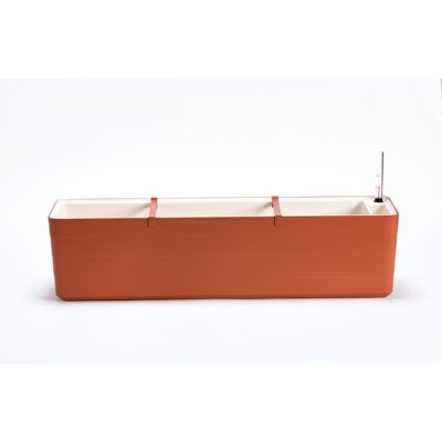 Plastia Samozavlažovací truhlík Berberis terakota/slonová kosť 80 cm Plastia Samozavlažovací truhlík Berberis terakota/slonová kosť 80 cm
