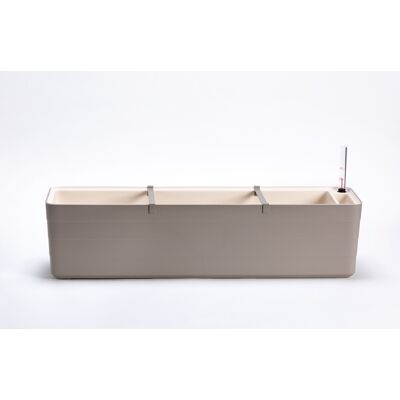 Plastia Samozavlažovací truhlík Berberis taupe/slonová kosť 80 cm Plastia Samozavlažovací truhlík Berberis taupe/slonová kosť 80 cm