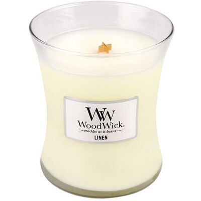 WoodWick Vonná sviečka váza Linen 275 g WoodWick Vonná sviečka váza Linen 275 g