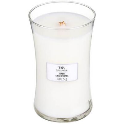 WoodWick Vonná sviečka váza Linen 609,5 g WoodWick Vonná sviečka váza Linen 609,5 g