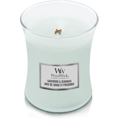 WoodWick Vonná sviečka váza Sagewood & Seagrass 275 g WoodWick Vonná sviečka váza Sagewood & Seagrass 275 g