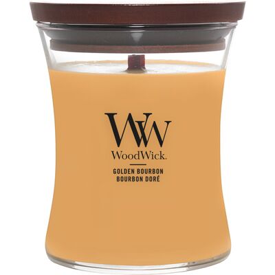 WoodWick Vonná sviečka váza stredná Golden Bourbon 275 g WoodWick Vonná sviečka váza stredná Golden Bourbon 275 g