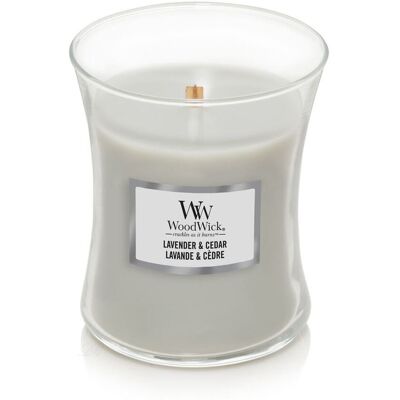 WoodWick Vonná sviečka váza stredná Lavender & Cedar 275 g WoodWick Vonná sviečka váza stredná Lavender & Cedar 275 g