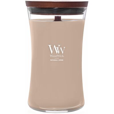 WoodWick Vonná sviečka váza veľká Patchouli Creme 609,5 g WoodWick Vonná sviečka váza veľká Patchouli Creme 609,5 g