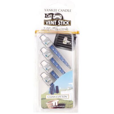 Yankee Candle Vonné štipce do auta Clean Cotton 4 ks Yankee Candle Vonné štipce do auta Clean Cotton 4 ks