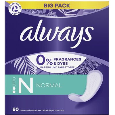 Always Slipové vložky Normal Fresh&Protect 60 ks Always Slipové vložky Normal Fresh&Protect 60 ks