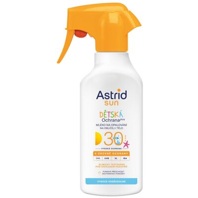 Astrid Detské mlieko v spreji na opaľovanie SPF 30 Sun 200 ml Astrid Detské mlieko v spreji na opaľovanie SPF 30 Sun 200 ml