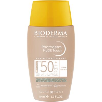 Bioderma Tónovaný fluid pre zmiešanú až mastnú pleť Photoderm Nude Touch Mineral SPF 50+ (Fluid) 40 ml Gold Bioderma Tónovaný fluid pre zmiešanú až mastnú pleť Photoderm Nude Touch Mineral SPF 50+ (Fluid) 40 ml Gold