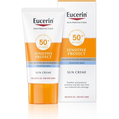 Eucerin Vysoko ochranný krém na opaľovanie na tvár Sensitive Protect SPF 50+ 50 ml Eucerin Vysoko ochranný krém na opaľovanie na tvár Sensitive Protect SPF 50+ 50 ml