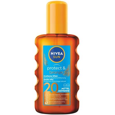 Nivea Olej na opaľovanie v spreji podporujúce zhnednutie SPF 20 Sun (Protect & Bronze Oil) 200 ml Nivea Olej na opaľovanie v spreji podporujúce zhnednutie SPF 20 Sun (Protect & Bronze Oil) 200 ml