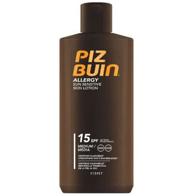 Piz Buin Mlieko na opaľovanie pre citlivú pokožku Allergy SPF 15 (Sun Sensitive Skin Lotion) 200 ml Piz Buin Mlieko na opaľovanie pre citlivú pokožku Allergy SPF 15 (Sun Sensitive Skin Lotion) 200 ml