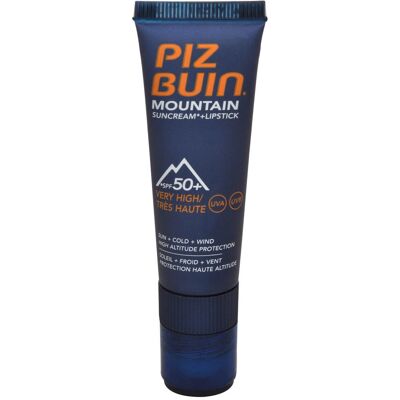 Piz Buin Slnečný krém SPF 50 a ochranný balzám na pery SPF 30 2 v 1 (Mountain Combi "2 in 1" Sun Cream SPF 50 a Lipstick) 20 ml + 2,3 ml Piz Buin Slnečný krém SPF 50 a ochranný balzám na pery SPF 30 2 v 1 (Mountain Combi "2 in 1" Sun Cream SPF 50 a Lipstick) 20 ml + 2,3 ml
