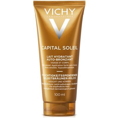 Vichy Hydratačné samoopaľovacie mlieko na tvár a telo Capital Soleil Auto Bronzant (Moisturizing Milk Face and Body) 100 ml Vichy Hydratačné samoopaľovacie mlieko na tvár a telo Capital Soleil Auto Bronzant (Moisturizing Milk Face and Body) 100 ml