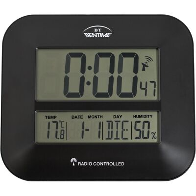 Bentime Rádiom riadené hodiny/budík s teplomerom a vlhkomerom H17-ET843BK Bentime Rádiom riadené hodiny/budík s teplomerom a vlhkomerom H17-ET843BK