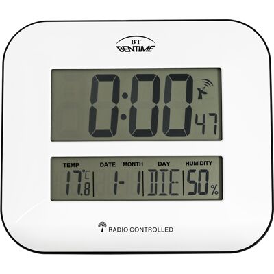 Bentime Rádiom riadené hodiny/budík s teplomerom a vlhkomerom H17-ET843W Bentime Rádiom riadené hodiny/budík s teplomerom a vlhkomerom H17-ET843W