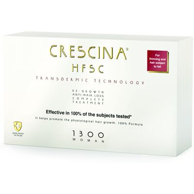 Crescina Starostlivosť na podporu rastu vlasov a proti vypadávaniu vlasov pre ženy stupeň 1300 (pokročilá fáze) 20 x 3,5 ml Crescina Starostlivosť na podporu rastu vlasov a proti vypadávaniu vlasov pre ženy stupeň 1300 (pokročilá fáze) 20 x 3,5 ml