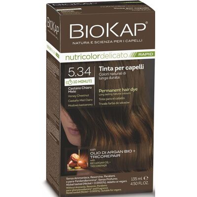 Biokap BIOKAP DELICATO RAPID barva na vlasy - 5.34 Medově kaštanová 135 ml Biokap BIOKAP DELICATO RAPID barva na vlasy - 5.34 Medově kaštanová 135 ml